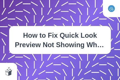 How to Fix Quick Look Preview Not Showing When Pressing Spacebar in macOS cover