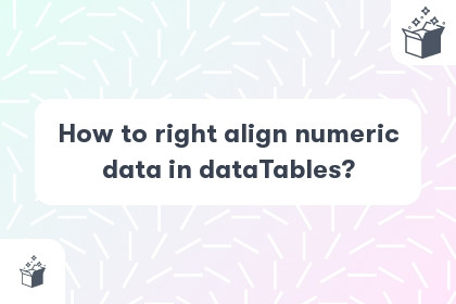 How to right align numeric data in dataTables? cover