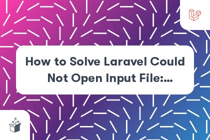 How to Solve Laravel Could Not Open Input File: artisan cover