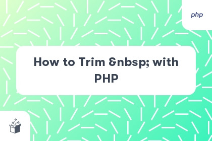 How to Trim &nbsp; with PHP cover